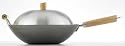 Helen Chen's Asian Kitchen Flat Bottom Carbon Steel 14-Inch Lidded Wok Set