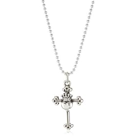 Queen Baby Small Traditional Cross With Heart Pendant Necklac