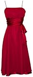Chiffon Satin Dress Prom Formal Bridesmaid Holiday Party Cocktail, XS, red