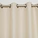 Beige Wide Width Antique Brass Grommet Top Thermal Insulated Blackout Curtain 80 Inch Wide by 96 Inch Long Panel