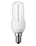Produkt-Bild: Energiesparlampe 3U R&ouml;hre 9W E14 Energiespar-Leuchtmittel 2700K Durchmesser 33mm