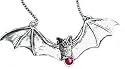Large Gothic Zotz the Bat Danger Amulet Pendant Necklace