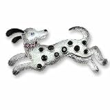Clearly Charming Crystal Dog Sterling Silver and Enamel Pin