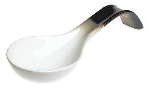 Sango Nova Black Ceramic Spoon Rest
