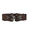 uxcell Women Elastic Cinch Belt Metal Buckle Flower Decor Leather Width 2.4 Inches Dark Brown L