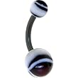Bioplast Black Cateye Star Belly Ring