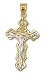 14kt Two-Tone Gold Crucifix. 1.5 Inches Long By 1 Inch Wide