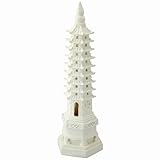 White Pagoda Temple Tower Statue Home Decor