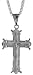 Sterling Silver 1 7/8 (48 mm) Diamond Cut Cross Pendant