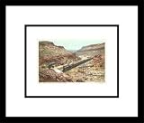 Train in Crozier Canyon, Arizona Places Framed Art Poster Print, 19x17