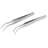 uxcell ピンセット ステンレス鋼材質 DIYツール 110mm ハンドツール 2個入り