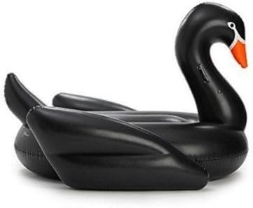 LXTTECH Giant Inflatable Black Swan Pool Float 76" (190cm) - Outdoor Swimming Inflatable Pool Toy For Adults &amp; Kids - Cool Fun Blow Up Gold Float Toy