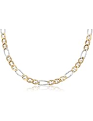 14K Solid 3 Tri Color Gold Figarucci Link Chain Necklace 6mm (W) 20" in (L) - Weighing 27.0 grams