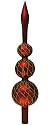 Matte Burgundy Finial Vintage Glass Christmas Tree Topper 13"