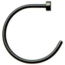 20 Gauge 3/8" Black Anodized Titanium Nose Hoop