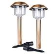 Two Pack Copper Finish Solar Garden Lights