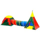Buy Kids Authority Jungle Adventure Play Set Indian Tee Pee, Tunnel and Dome Tent by iPlay