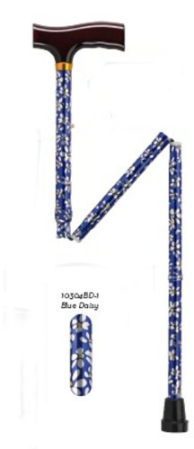 Drive Height Adjustable, Aluminum Folding Cane - Blue Daisy Design