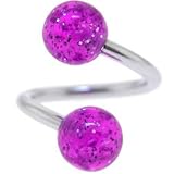 Grape GLITTER Spiral Twister Belly Ring