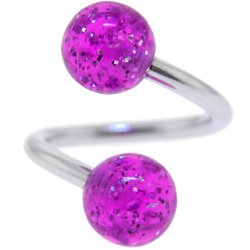 Grape GLITTER Spiral Twister Belly Ring by 