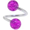 Grape Glitter Spiral Twister Belly Ring