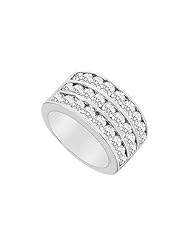 Diamond Row Ring 14K White Gold - 2.50 CT Diamonds