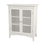 Elite Home Fashions Madison Avenue Collection Shelved Double-Door Floor Cabinet, White