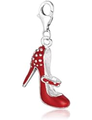 Sterling Silver & Enamel clip-on hi-heel shoe charm