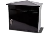 Mersey - Extra large capacity A4 Black Steel Post Box Letter Box