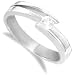 Jewelco London 18 carat solid white gold 17pts Fine Diamond cross-over solitaire Ring