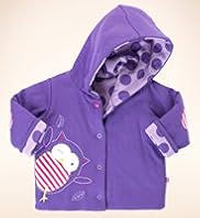 Petit Bebe Pure Cotton Owl Spotted Reversible Jacket