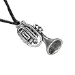 Trumpet Instrument Pewter Pendant Necklace