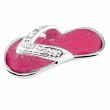 Celebrity Sterling Silver Simulated Diamond CZ and Pink Enamel Flip Flop Sandal Pendant
