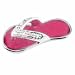 Celebrity Sterling Silver Simulated CZ and Pink Enamel Flip Flop Sandal Pendant