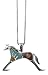 Jewelry : Sterling Silver Turquoise Inlay Mosaic Horse Pendant, 16"