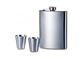 from County Engraving Personalised 8oz Hip Flask and 4 Shot Cups Set Engraved Free Best Man, Usher Gift