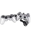 USB Double Shock Controller 2-Pack (Silver)