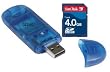 Sandisk 4GB Secure Digital SD HC Memory Card(SDSDB-4096, bulk) & BlueProton USB 2.0 Card Reader Writer (Blue)
