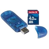 Sandisk 4GB Secure Digital SD HC Memory Card(SDSDB-4096, bulk) & BlueProton USB 2.0 Card Reader Writer (Blue)