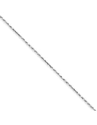 1mm, 14 Karat White Gold, Diamond-Cut Rope Chain - 14 inch