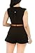 HOTAPEI Women Black V Neck Wrap Buckle Up Sleeveless Romper with Belt XXL