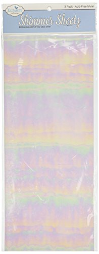 Elizabeth Craft Designs Mylar Shimmer Adhesive Sheets, 5 by 12-Inch, White Iris, 3-Pack