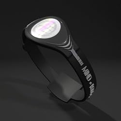 Active Energy Bracelet Wristband BLACK w/ White Lettering