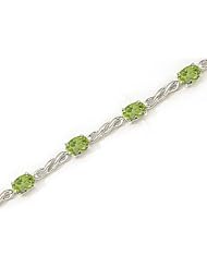 14kt Yellow Gold Oval Peridot Bracelet.