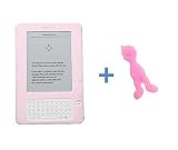 Pink Silicone Skin Case Cove Plus Pink Human Shape Cable/Earphone Smart Wrap for Amazon Kindle 2