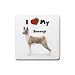 I Love My Basenji Rubber Square Coaster (4 pack)