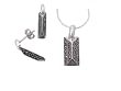 Sterling Silver Marcasite Columnar Necklace and Earring Set