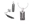 Sterling Silver Marcasite Columnar Necklace and Earring Set