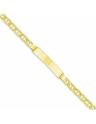 Genuine 14K Yellow Gold Anchor Id Bracelet 7 Inches 100% Satisfaction Guaranteed.