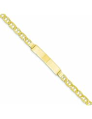 Genuine 14K Yellow Gold Anchor Id Bracelet 8 Inches 100% Satisfaction Guaranteed.